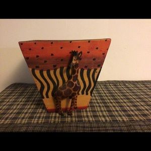 Wooded Giraffe Vase